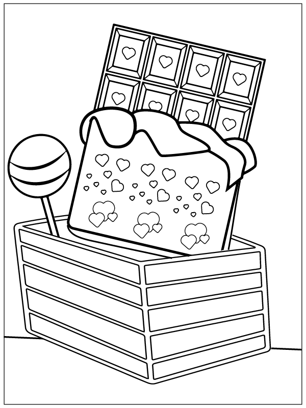 Çizmek Şeker basit Boyama Sayfası