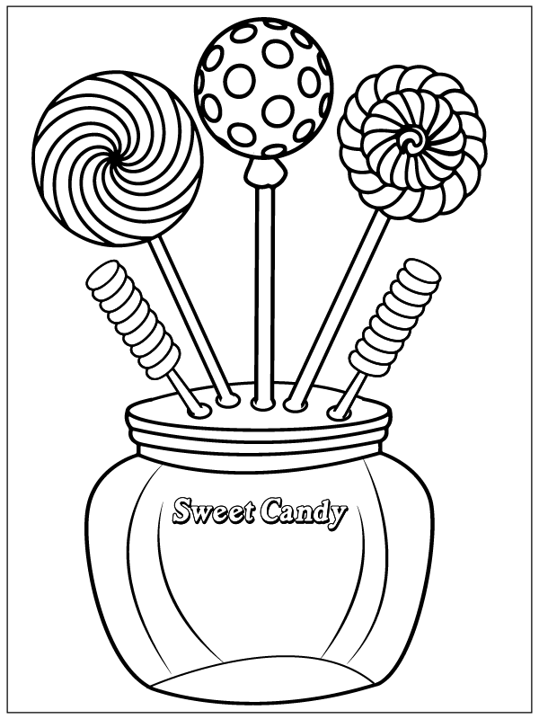 Çizmek Şeker kolay Boyama Sayfası