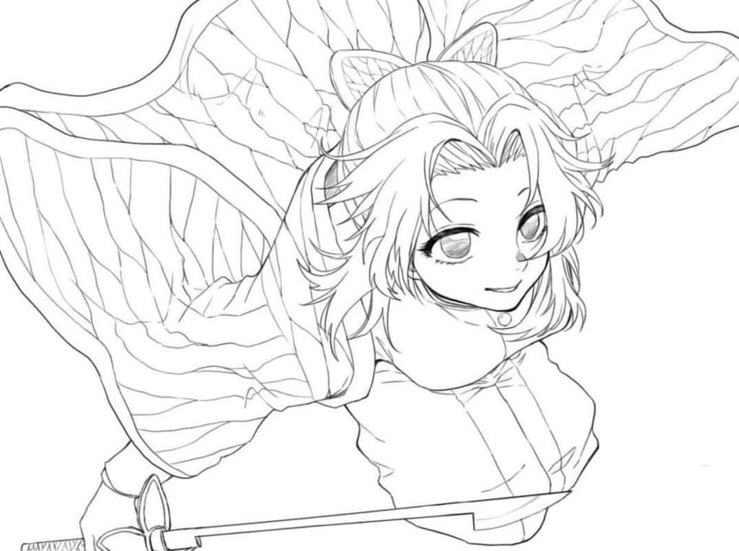 Çizmek Shinobu Kocho 3 Boyama Sayfası