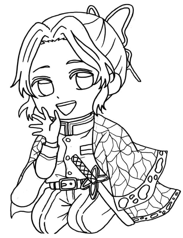 Çizmek Shinobu Kocho Sevimli Boyama Sayfası