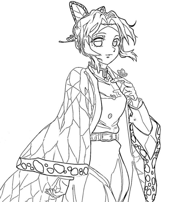 Çizmek Shinobu Kocho Ücretsiz Yazdırılabilir Boyama Sayfası