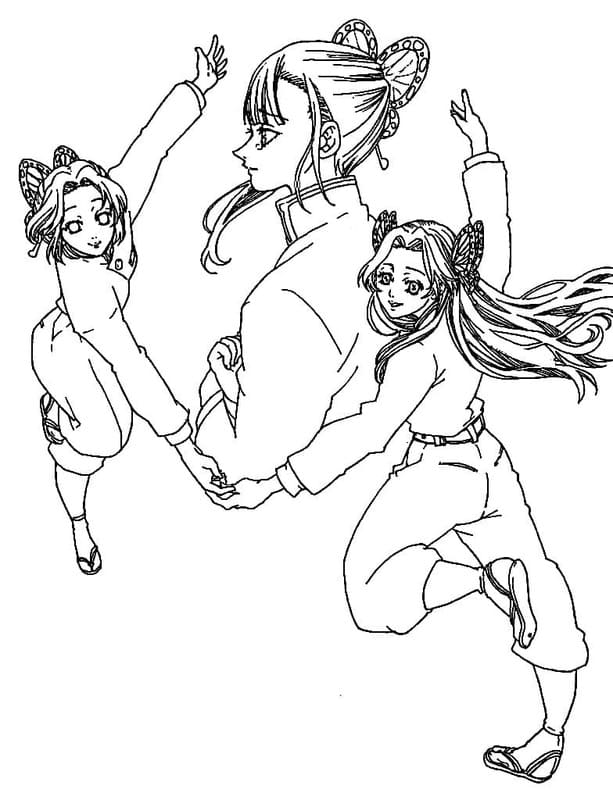 Çizmek Shinobu Kocho Yazdırılabilir Boyama Sayfası