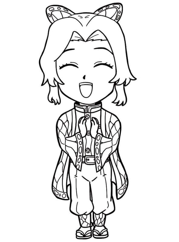 Çizmek Shinobu Kocho çocuklar için Boyama Sayfası