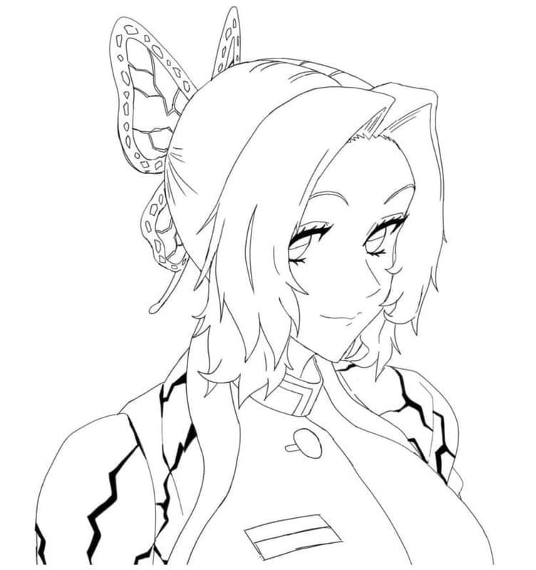 Çizmek Shinobu Kocho eskiz Boyama Sayfası