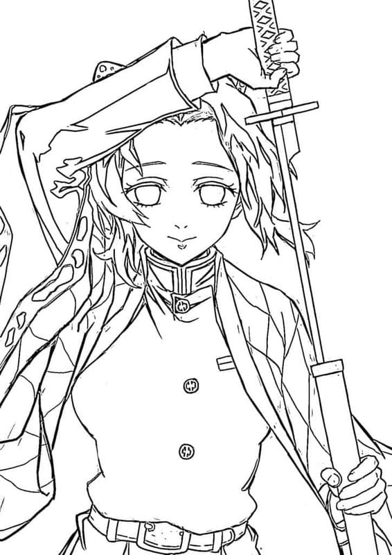 Çizmek Shinobu Kocho kolay Boyama Sayfası