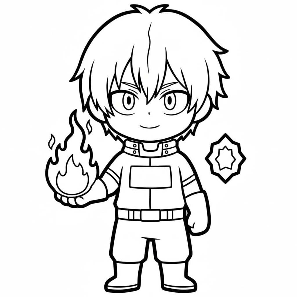 Çizmek Shoto Todoroki Ücretsiz Boyama Sayfası