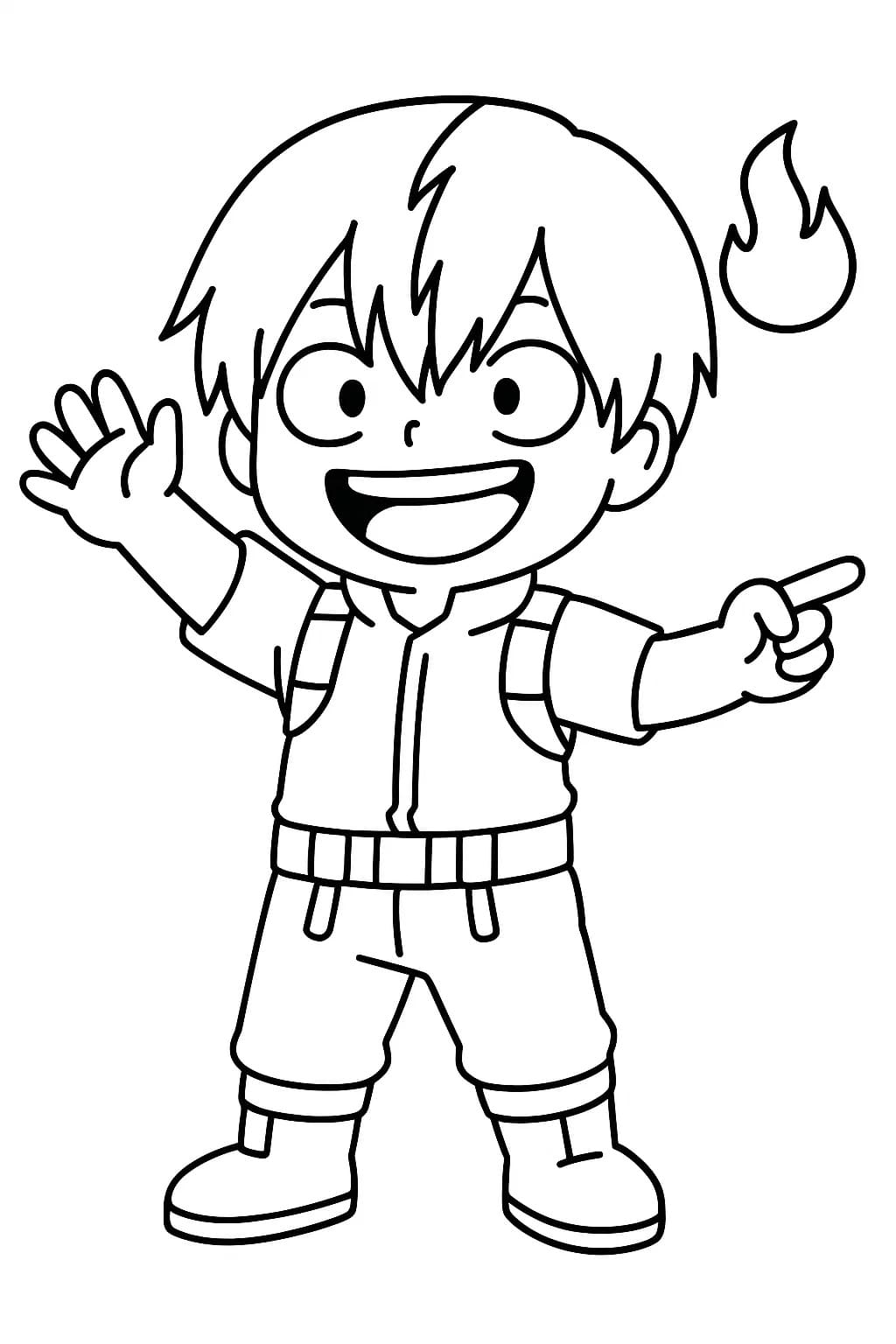 Çizmek Shoto Todoroki basit Boyama Sayfası