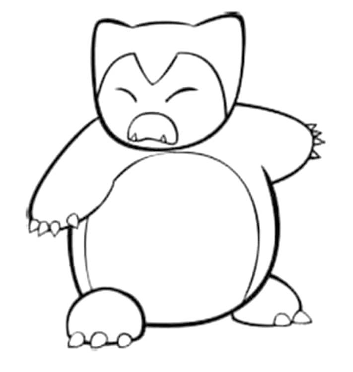 Çizmek Snorlax basit Boyama Sayfası