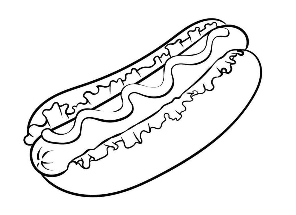 Çizmek Sosisli Sandviç Ücretsiz Yazdırılabilir Boyama Sayfası