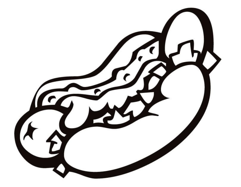 Çizmek Sosisli Sandviç Yazdırılabilir Boyama Sayfası