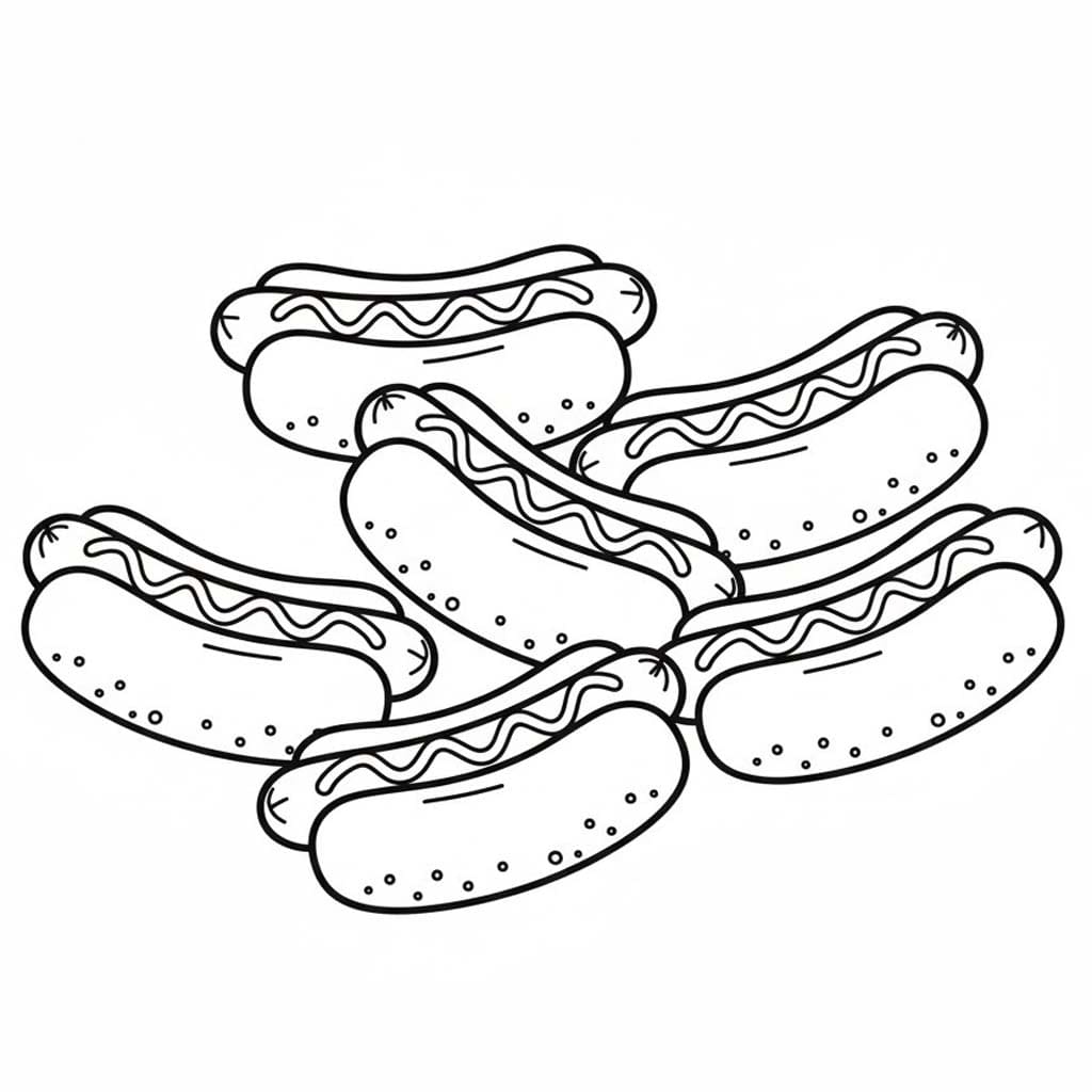 Çizmek Sosisli Sandviç çocuklar için ücretsiz Boyama Sayfası