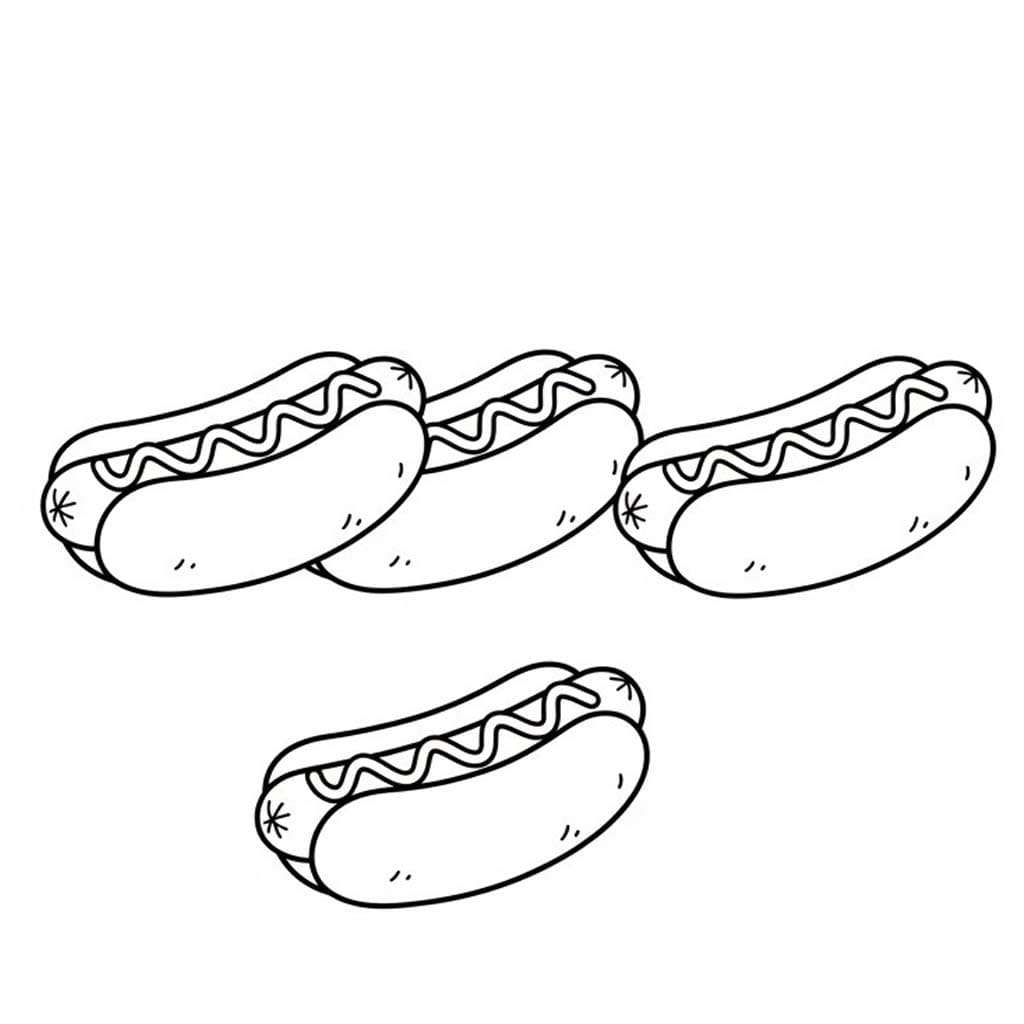 Çizmek Sosisli Sandviç çocuklar için yazdırılabilir Boyama Sayfası