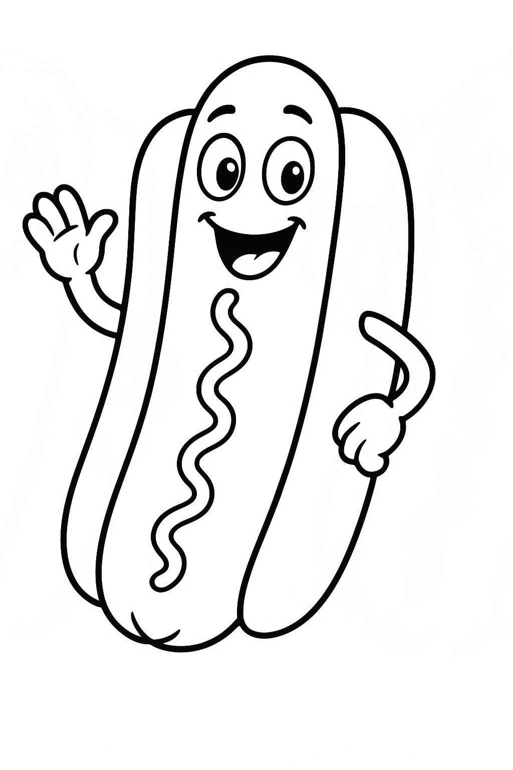 Çizmek Sosisli Sandviç eğlenceli Boyama Sayfası