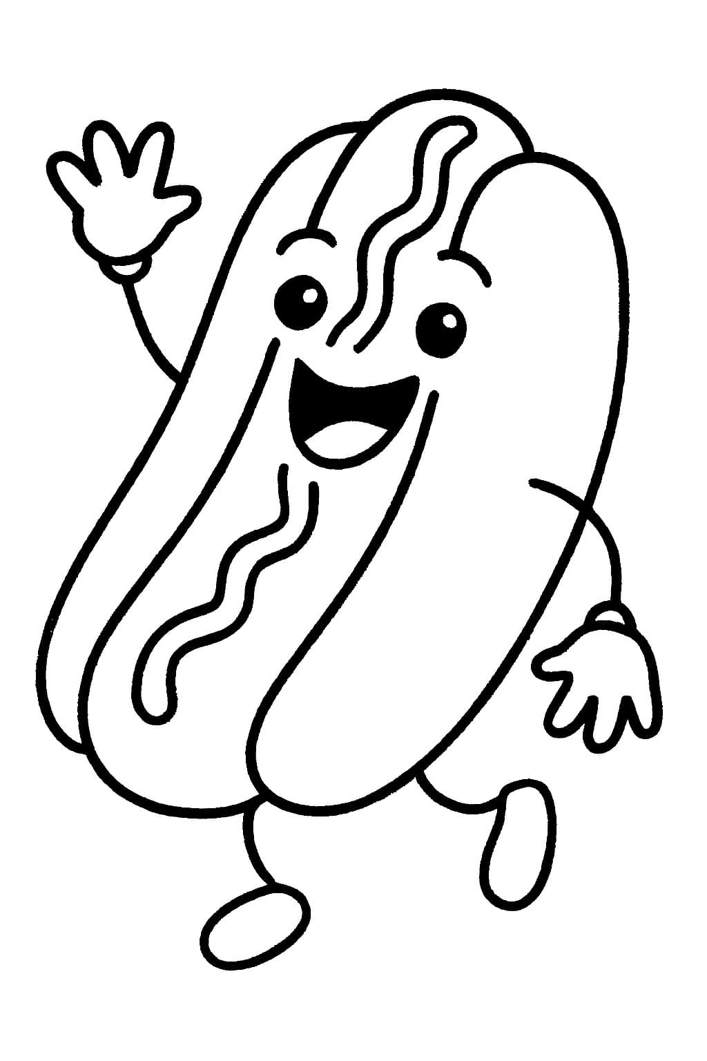 Çizmek Sosisli Sandviç kolay Boyama Sayfası