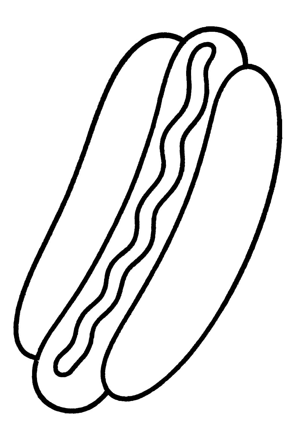 Çizmek Sosisli Sandviç temel Boyama Sayfası
