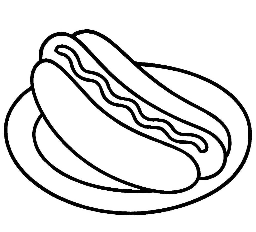 Çizmek Sosisli Sandviç Boyama Sayfası