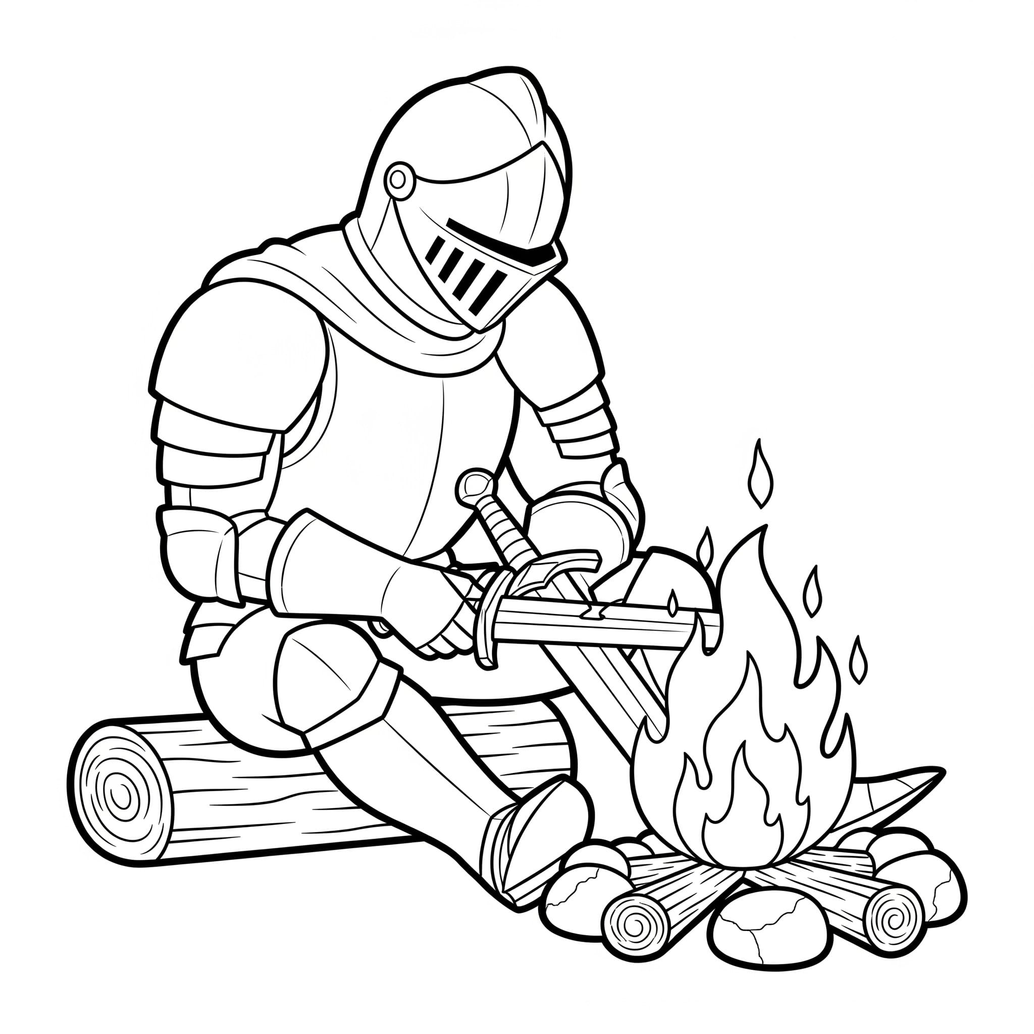 Çizmek Şövalye çocuklar için ücretsiz Boyama Sayfası