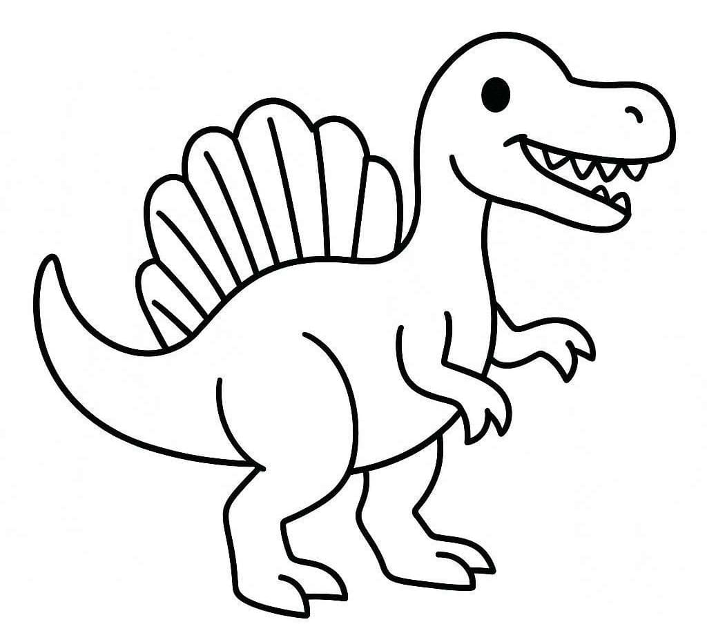 Çizmek Spinosaurus Basit Boyama Sayfası