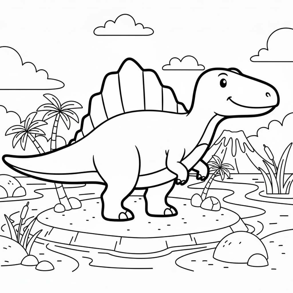 Çizmek Spinosaurus Temel Boyama Sayfası
