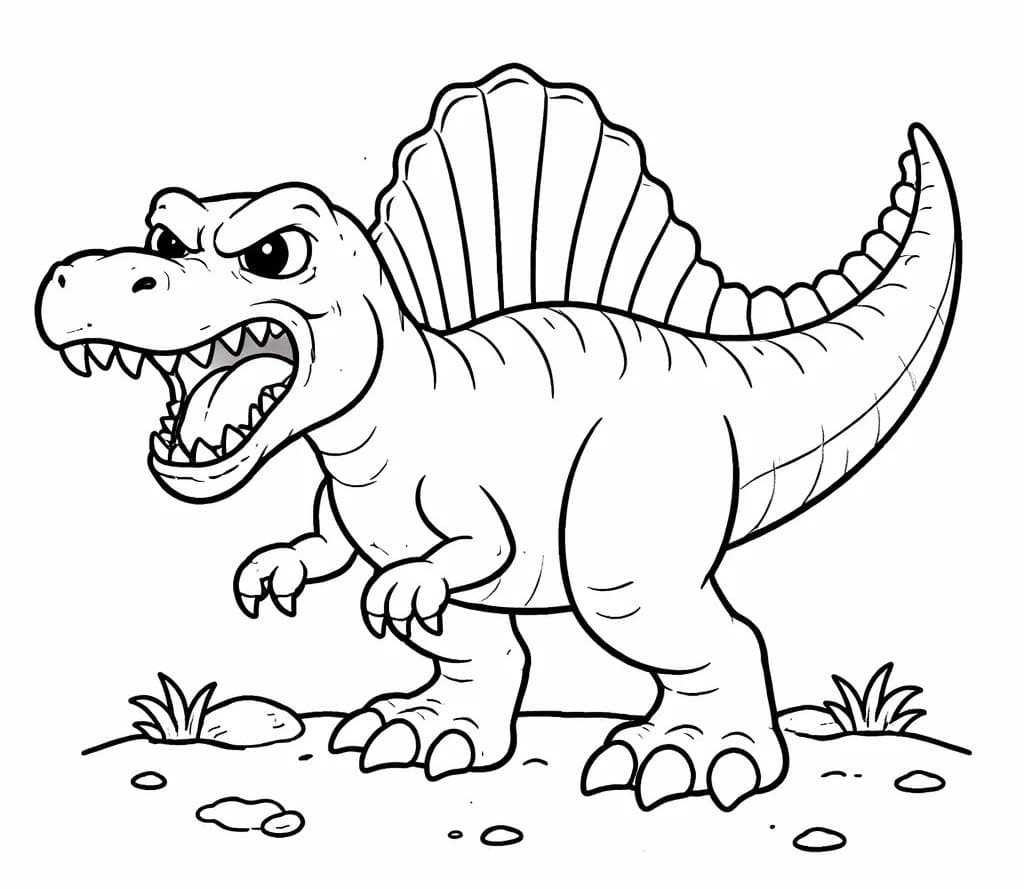 Çizmek Spinosaurus ücretsiz yazdırılabilir Boyama Sayfası