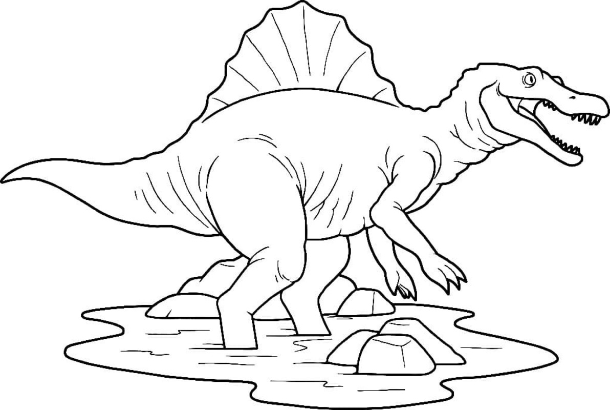 Çizmek Spinosaurus ücretsiz Boyama Sayfası