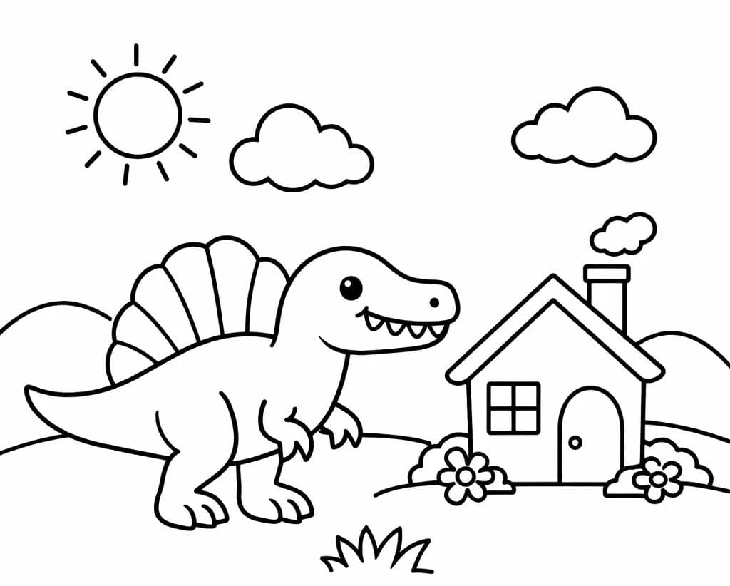 Çizmek Spinosaurus yazdırılabilir Boyama Sayfası