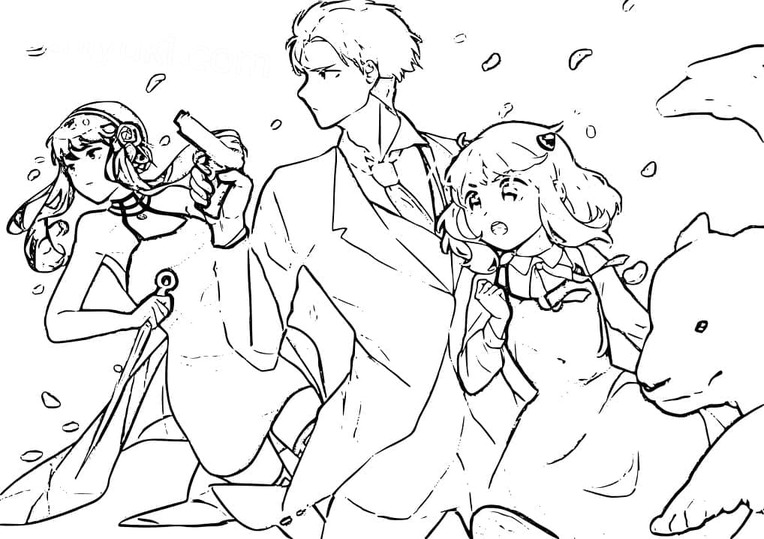 Çizmek Spy x Family Anime Boyama Sayfası