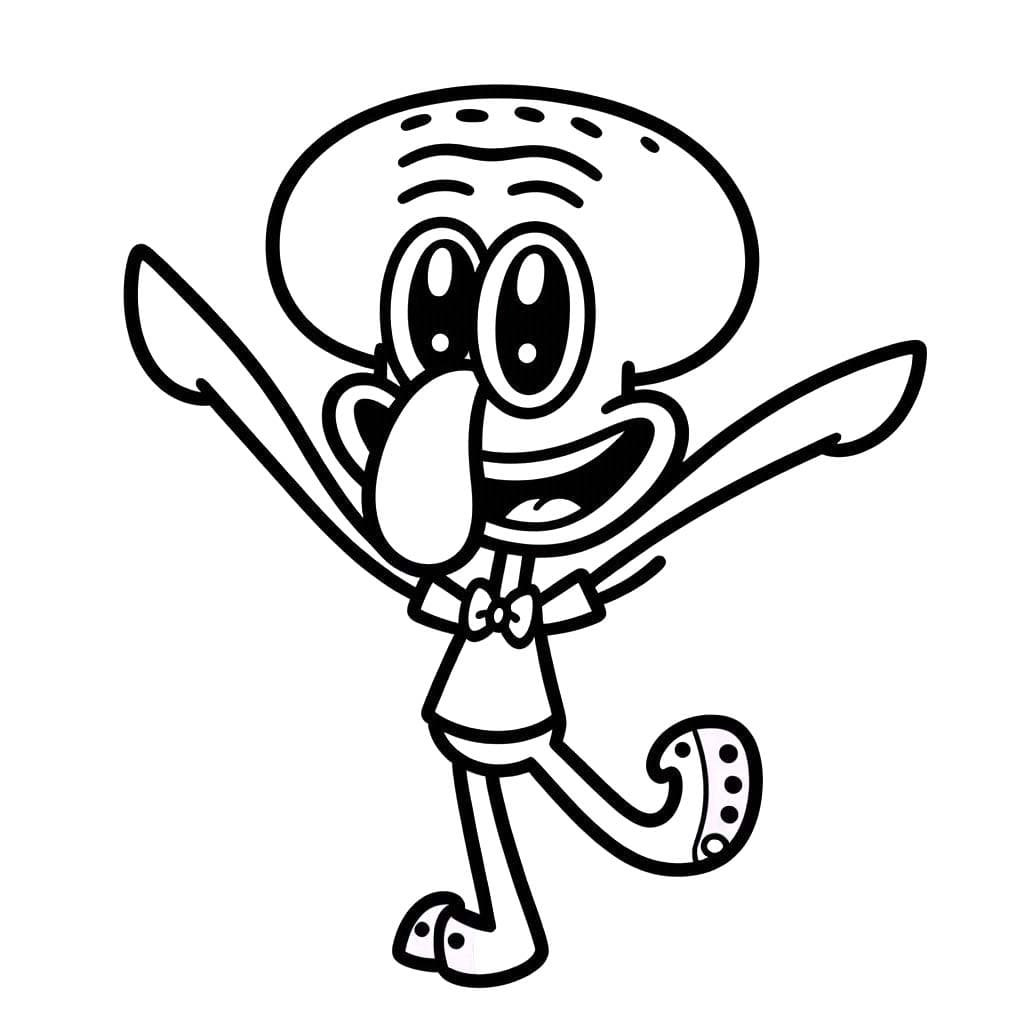 Çizmek Squidward Dokunaç Ücretsiz yazdırılabilir Boyama Sayfası
