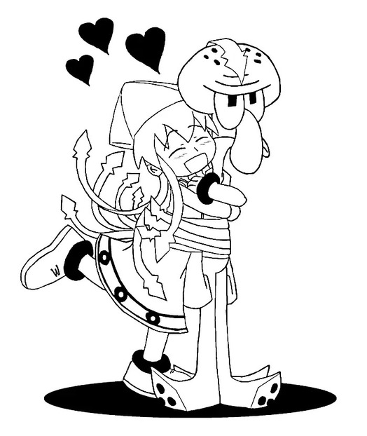 Çizmek Squidward Dokunaç çocuklar için Boyama Sayfası