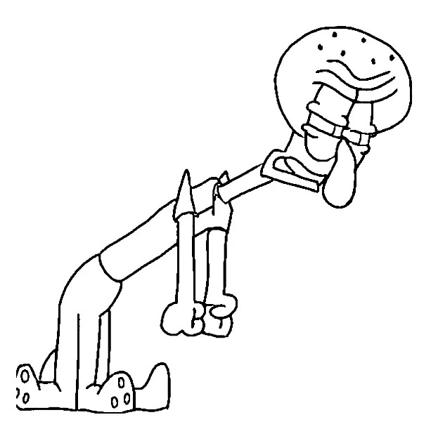 Çizmek Squidward Dokunaç ücretsiz kolay Boyama Sayfası