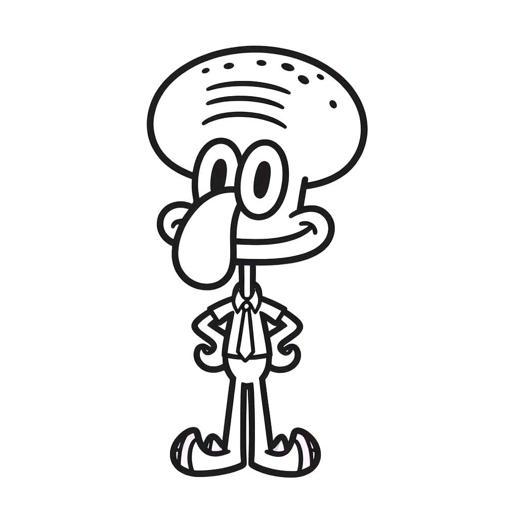Çizmek Squidward Dokunaç yazdırılabilir Boyama Sayfası