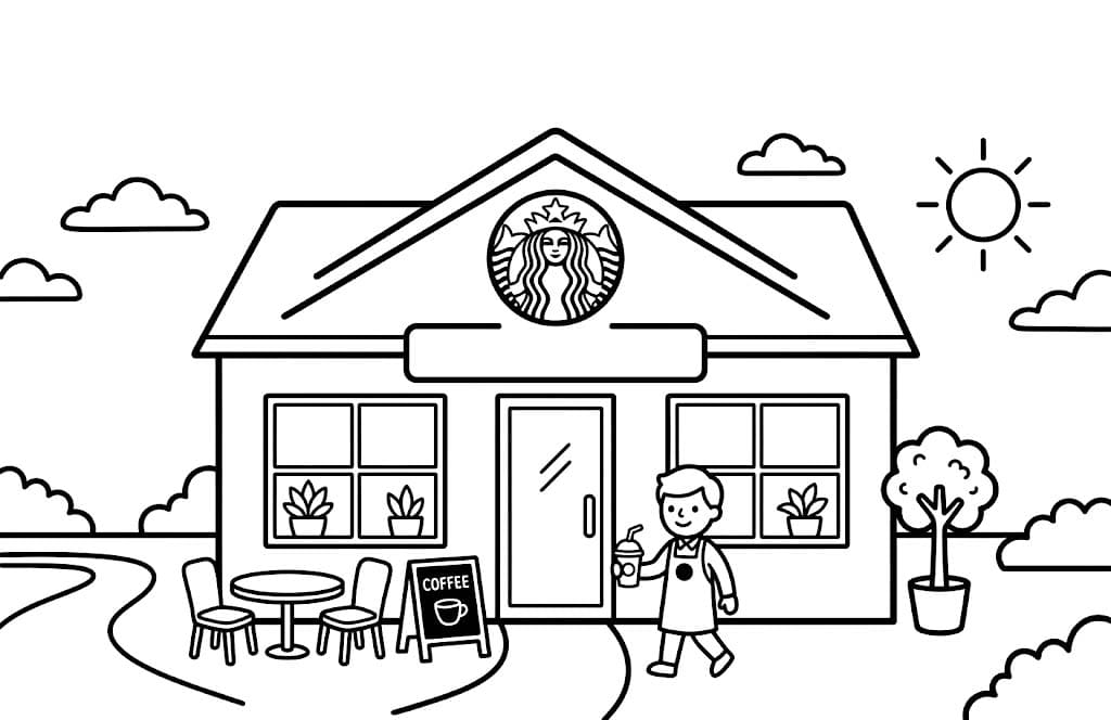 Çizmek Starbucks ücretsiz yazdırılabilir Boyama Sayfası