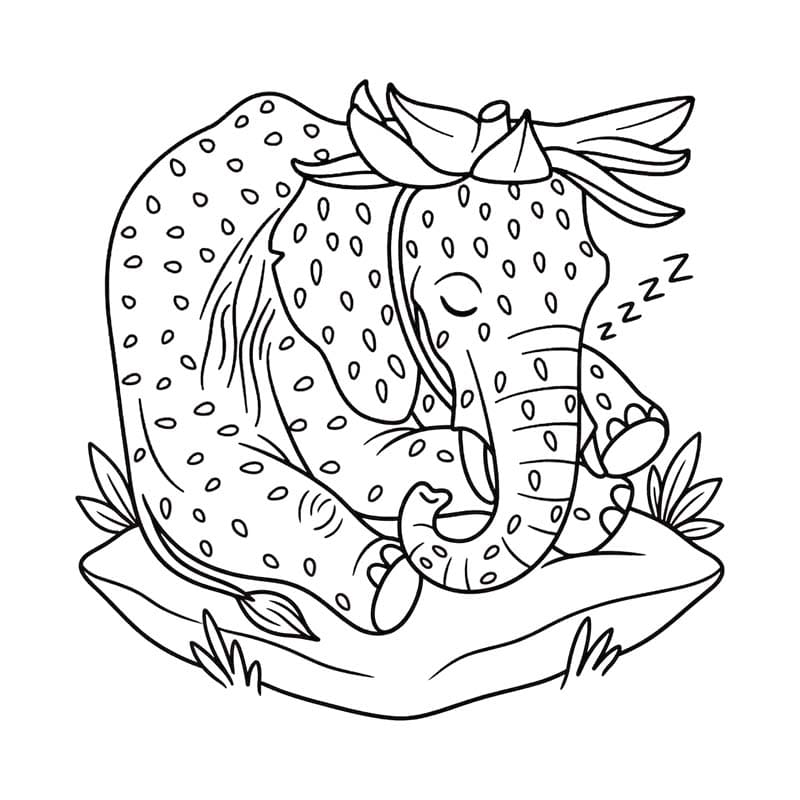 Çizmek Strawberry Elephant ücretsiz yazdırılabilir Boyama Sayfası