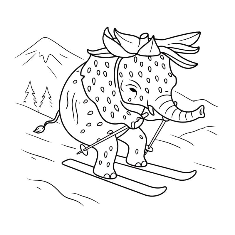 Çizmek Strawberry Elephant ücretsiz Boyama Sayfası