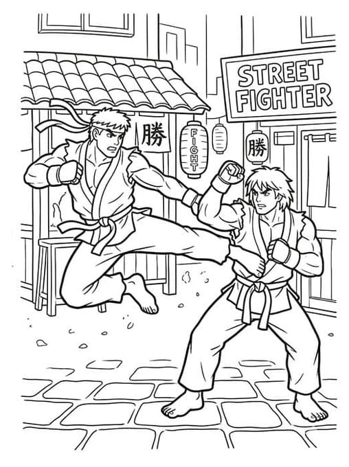 Çizmek Street Fighter Kolay Boyama Sayfası
