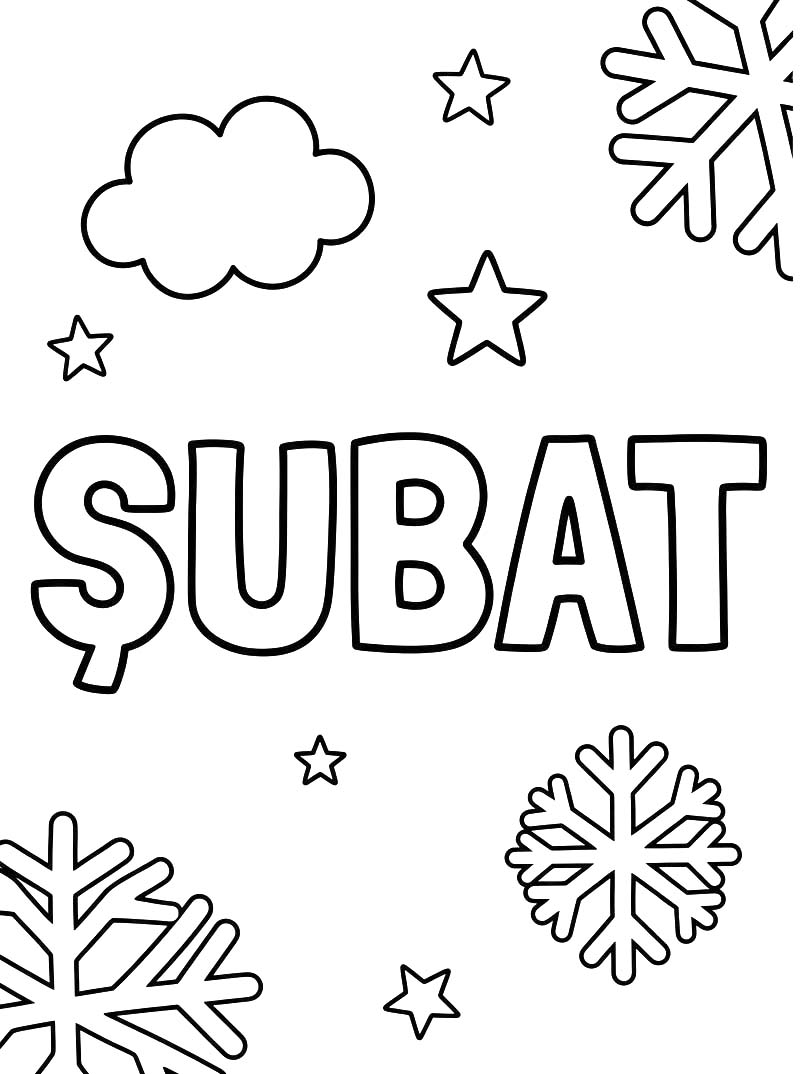 Çizmek Şubat yazdırılabilir Boyama Sayfası