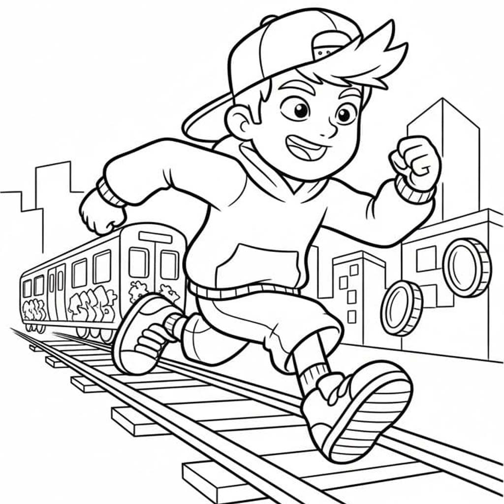 Çizmek Subway Surfers Basit Boyama Sayfası