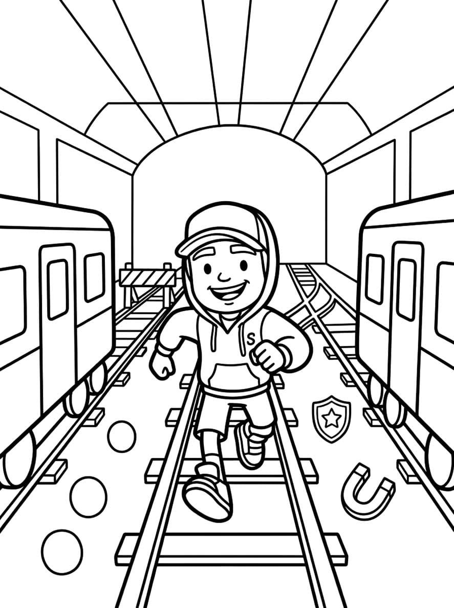 Çizmek Subway Surfers yazdırılabilir Boyama Sayfası