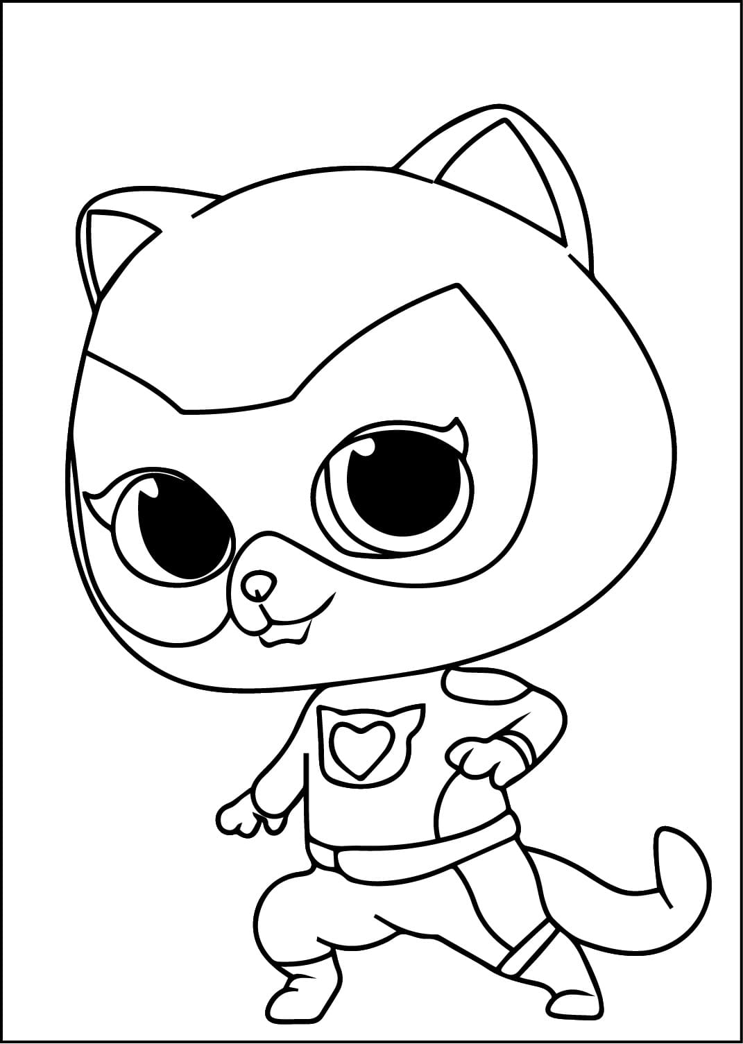 Çizmek Süper Kediler Ücretsiz Boyama Sayfası