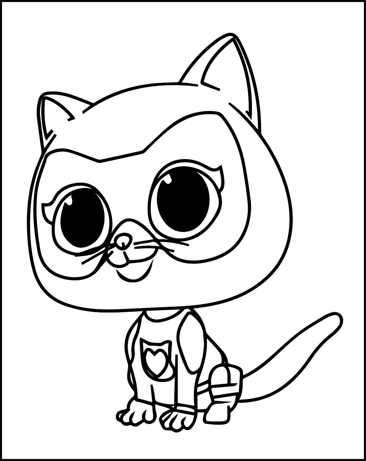 Çizmek Süper Kediler basit Boyama Sayfası