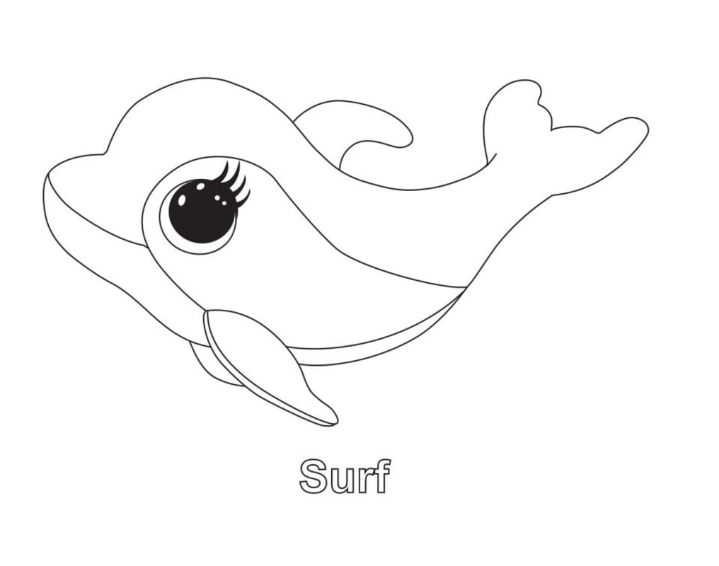 Çizmek Surf Beanie Boo Boyama Sayfası