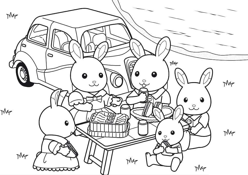 Çizmek Sylvanian Families basit Boyama Sayfası