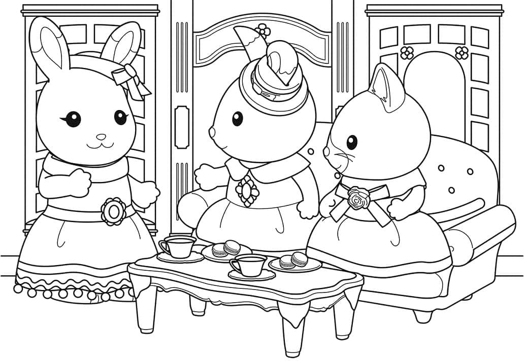 Çizmek Sylvanian Families kolay Boyama Sayfası