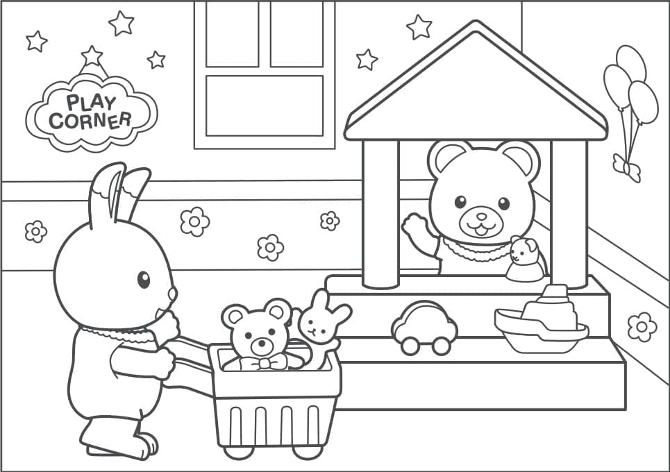 Çizmek Sylvanian Families temel Boyama Sayfası