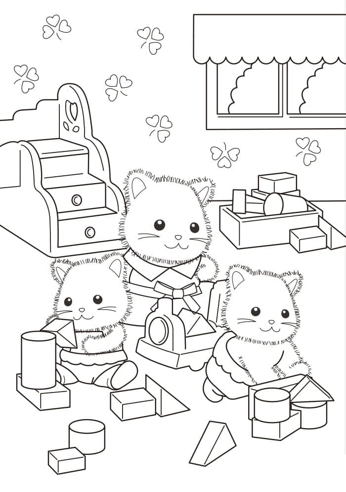 Çizmek Sylvanian Families ücretsiz yazdırılabilir Boyama Sayfası