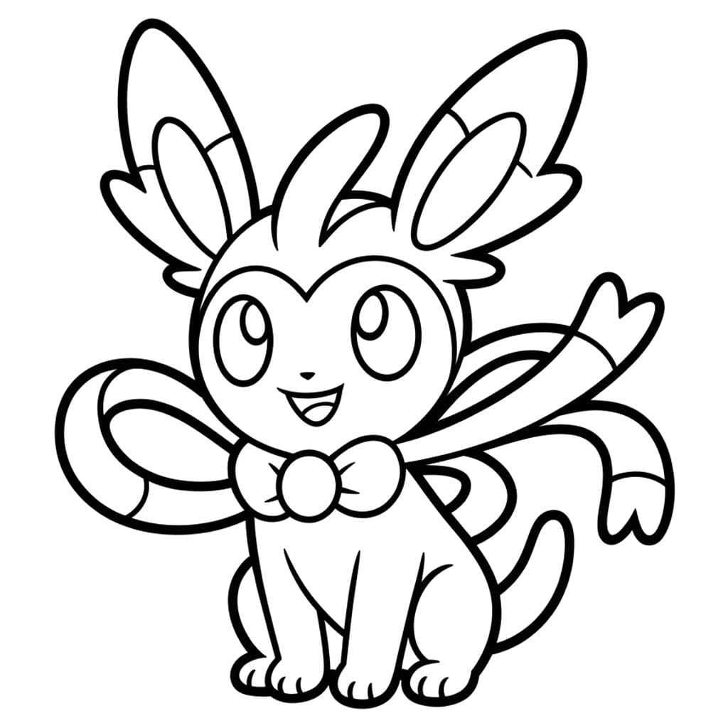 Çizmek Sylveon Ücretsiz Yazdırılabilir Boyama Sayfası