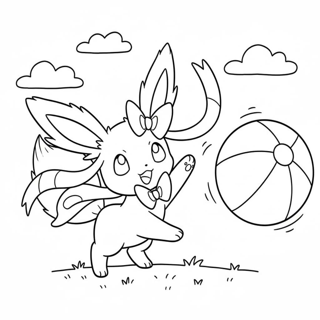 Çizmek Sylveon çocuklar için Boyama Sayfası