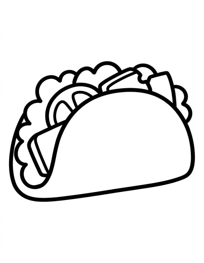 Çizmek Taco Basit Boyama Sayfası