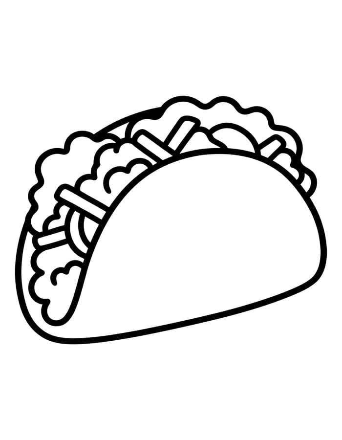 Çizmek Taco Kolay Boyama Sayfası