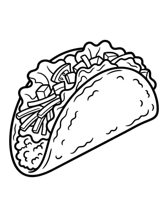 Çizmek Taco Temel Boyama Sayfası